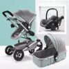 Multifunctional 3 in 1 Baby Stroller High Landscape Stroller Folding Carriage Gold Strollers Newborn Stroller - Image 5